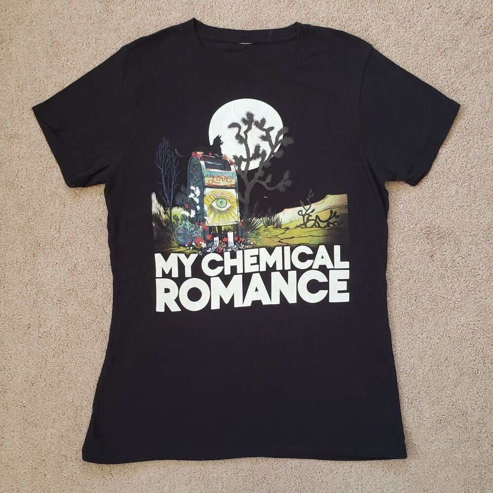 Vtg Y2k 2011 My Chemical Romance Nightwatch Graphic Tee Black Size S/M